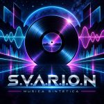 Copertina S.V.A.R.I.O.N Musica Sintetica con vinile e onde sonore neon